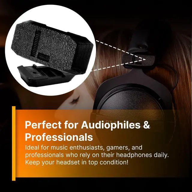 Alt view image 7 of 7 - Slider Cover Replacement for Beyerdynamic DT 770 / DT 880 / DT 990 Pro & HS 400 Headphones - Durable Black Slider Covers to Restore Look & Function for Long-Lasting Use - ABS - Black