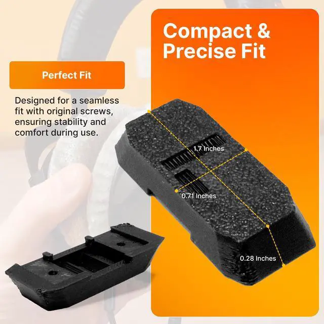 Alt view image 5 of 7 - Slider Cover Replacement for Beyerdynamic DT 770 / DT 880 / DT 990 Pro & HS 400 Headphones - Durable Black Slider Covers to Restore Look & Function for Long-Lasting Use - ABS - Black