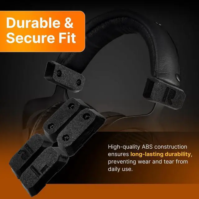 Alt view image 4 of 7 - Slider Cover Replacement for Beyerdynamic DT 770 / DT 880 / DT 990 Pro & HS 400 Headphones - Durable Black Slider Covers to Restore Look & Function for Long-Lasting Use - ABS - Black