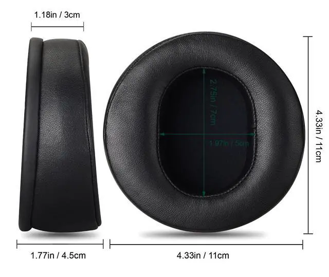 Alt view image 4 of 7 - AHG Premium Sheepskin Ear Pads and Cowhide Headband Strap Compatible with Audeze LCD Headsets (Black) | FlexiSoft Foam