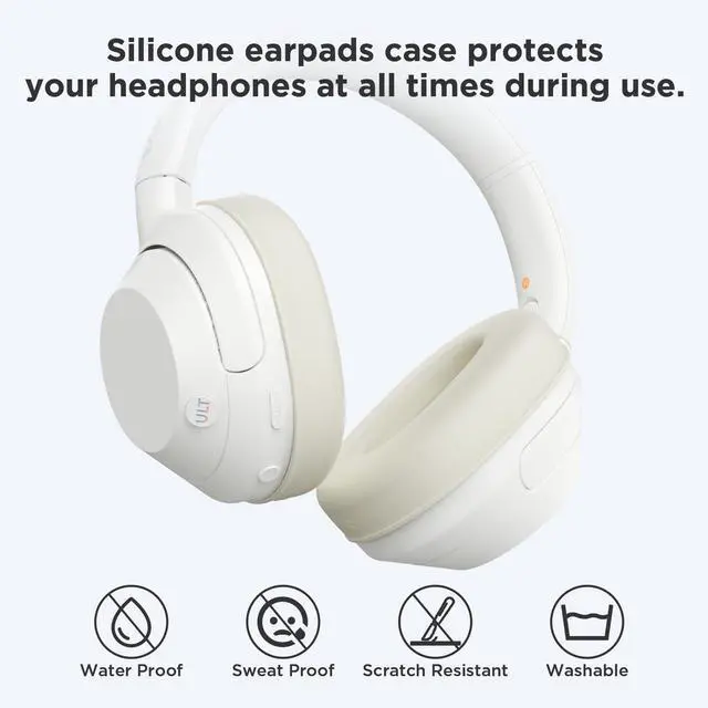 Alt view image 3 of 6 - Silicone Earpads Case Cover for Sony ULT WEAR,Anti-Scratch Washable Earpads Case for Sony ULT WEAR Bluetooth Headphones Accessories Soft Silicone Protective Pads Cover (Beige)
