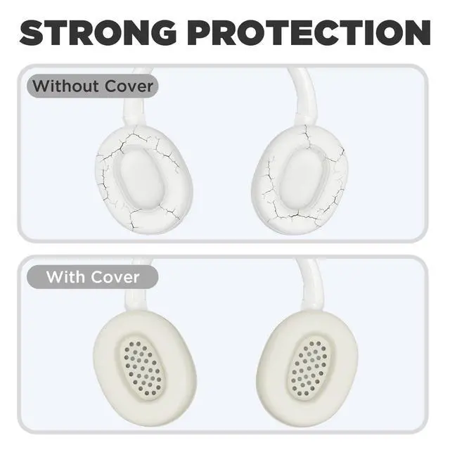 Alt view image 6 of 6 - Silicone Earpads Case Cover for Sony ULT WEAR,Anti-Scratch Washable Earpads Case for Sony ULT WEAR Bluetooth Headphones Accessories Soft Silicone Protective Pads Cover (Beige)