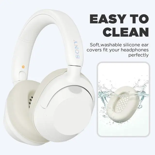 Alt view image 5 of 6 - Silicone Earpads Case Cover for Sony ULT WEAR,Anti-Scratch Washable Earpads Case for Sony ULT WEAR Bluetooth Headphones Accessories Soft Silicone Protective Pads Cover (Beige)