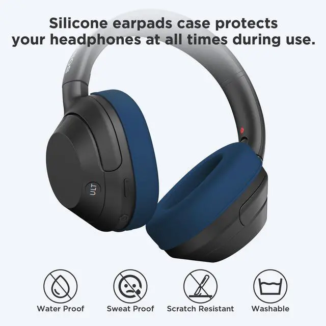Alt view image 3 of 6 - Silicone Earpads Case Cover for Sony ULT WEAR,Anti-Scratch Washable Earpads Case for Sony ULT WEAR Bluetooth Headphones Accessories Soft Silicone Protective Pads Cover (Deep Blue)