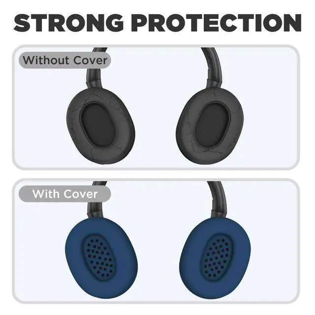 Alt view image 6 of 6 - Silicone Earpads Case Cover for Sony ULT WEAR,Anti-Scratch Washable Earpads Case for Sony ULT WEAR Bluetooth Headphones Accessories Soft Silicone Protective Pads Cover (Deep Blue)