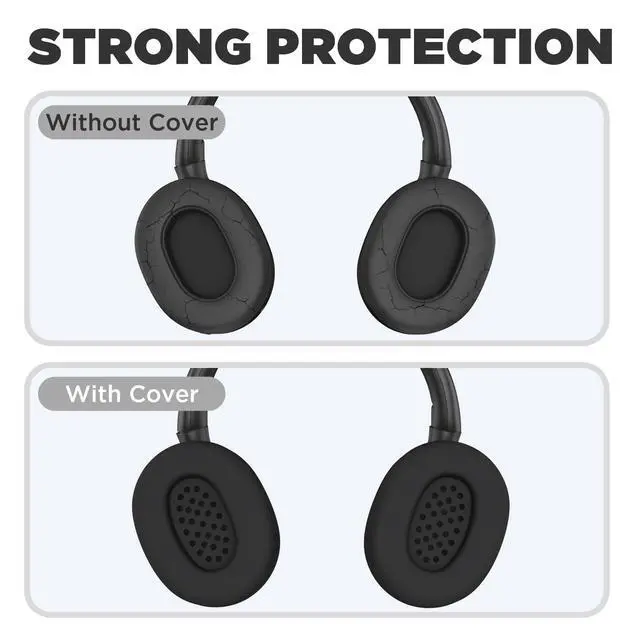 Alt view image 6 of 6 - Silicone Earpads Case Cover for Sony ULT WEAR,Anti-Scratch Washable Earpads Case for Sony ULT WEAR Bluetooth Headphones Accessories Soft Silicone Protective Pads Cover (Black)