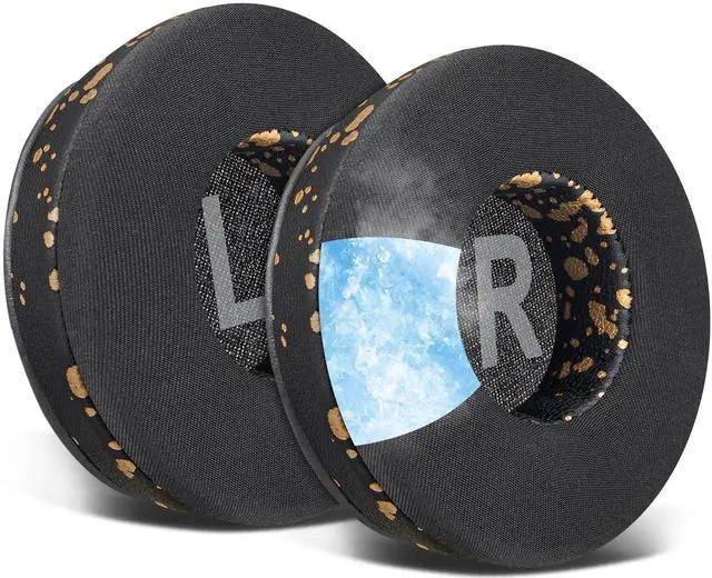 Main image of Cooling Gel Earpads Replacement for Skullcandy Cassette On-Ear Wireless Headphones, Ear Pads Cushions with Ice Silk Fabric, High-Density Foam - Black Gold