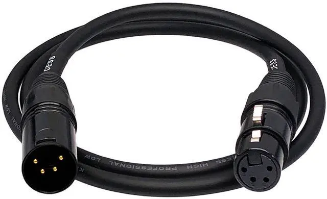 Main image of 4-Pin XLR Male to Female Balanced Extension Cable, 3 ft, 1 Cable