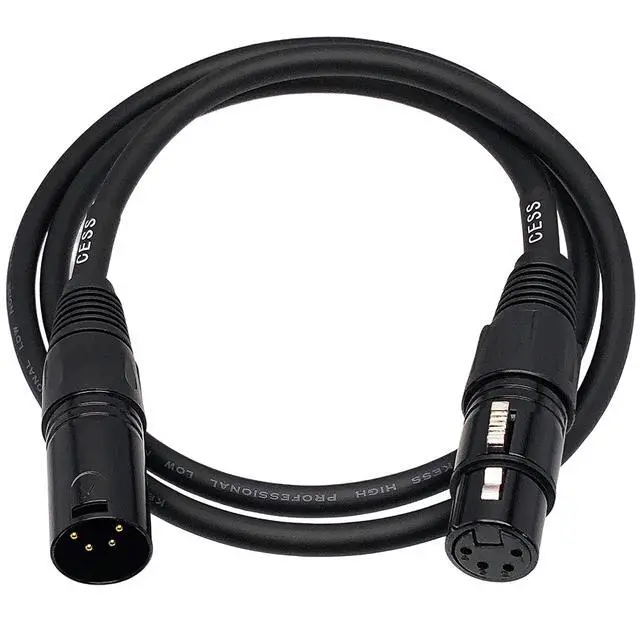 Alt view image 5 of 6 - 4-Pin XLR Male to Female Balanced Extension Cable, 3 ft, 1 Cable
