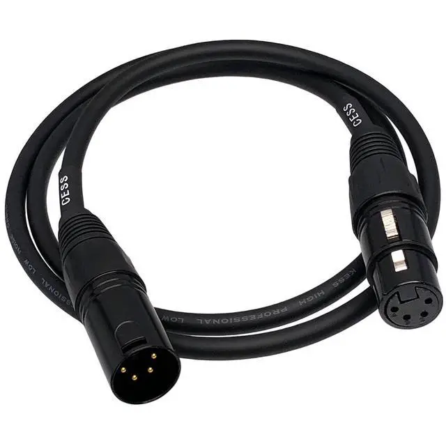 Alt view image 3 of 6 - 4-Pin XLR Male to Female Balanced Extension Cable, 3 ft, 1 Cable