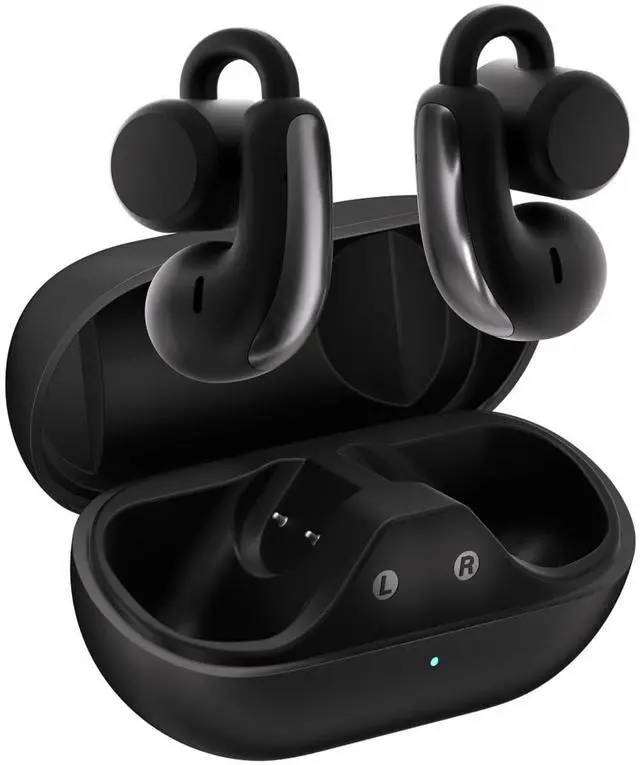 Main image of Open Ear Clip-On Wireless Earbuds, Bluetooth 5.4 Headphones with ANC & Dual Mics, IP65 Waterproof, 18-Hour Playtime Earphone, Touch Control & Multipoint Connection for Running, Workout & Gym