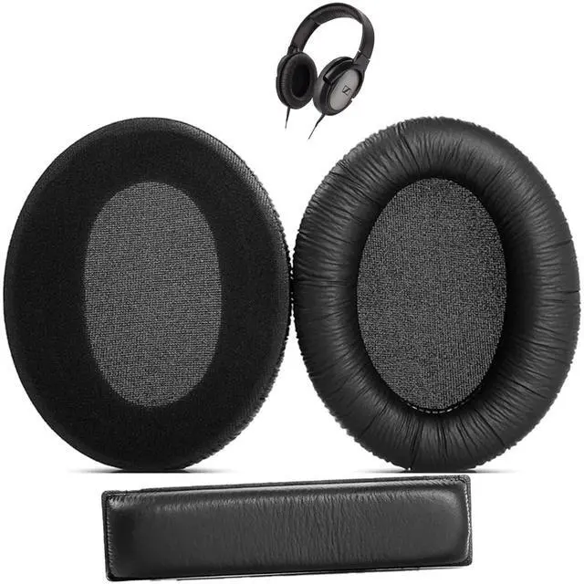Main image of HD206 Earpad Headband Replacement for Sennheiser HD 206 HD201 HD180 Headset | Ear Pads Cushions with Protein Leather & Memory Foam Covers - Black