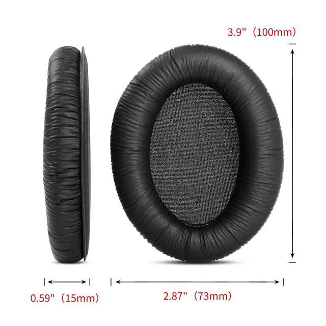 Alt view image 3 of 6 - HD206 Earpad Headband Replacement for Sennheiser HD 206 HD201 HD180 Headset | Ear Pads Cushions with Protein Leather & Memory Foam Covers - Black