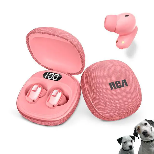 Alt view image 4 of 7 - ClearSound True Wireless Earbuds with LED Battery Display, Bluetooth 5.3, Deep Bass, Touch Controls, Noise Isolation, USB-C Fast Charging Compact in-Ear Headphones for Everyday Use (Pink)
