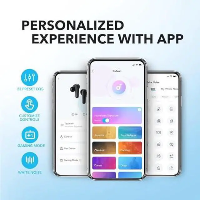 Alt view image 3 of 5 - P20i True Wireless Earbuds & Q20i Hybrid Active Noise Cancelling Headphones (Bundle)