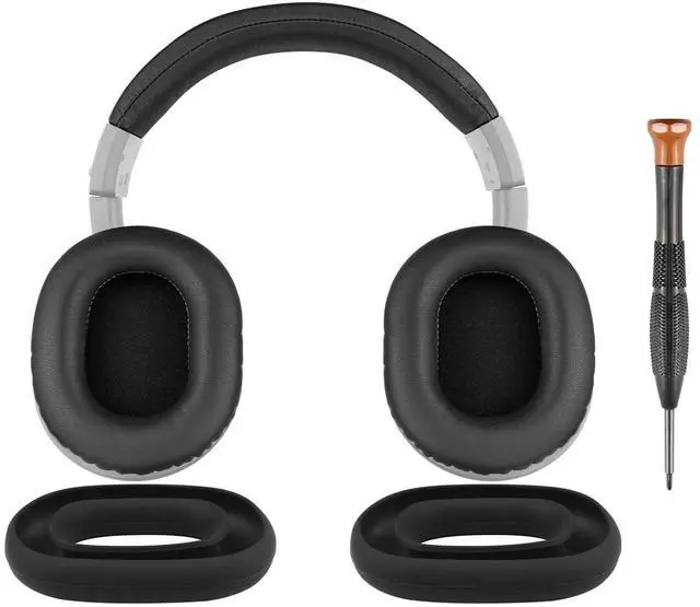 Main image of Replacement Kit for Audio Technica ATH M40X Headphones, Ear Pads Cushions + Headband + Silicone Sweat Cover Protector (Black)