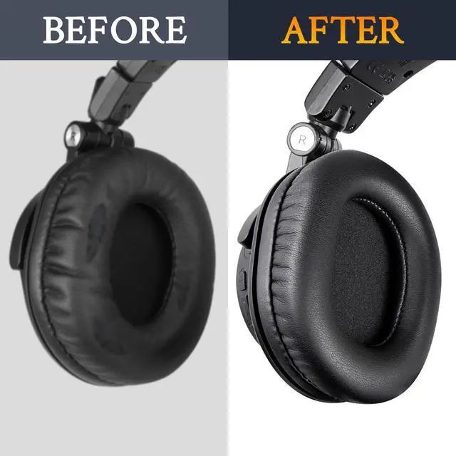 Alt view image 6 of 6 - Replacement Kit for Audio Technica ATH M40X Headphones, Ear Pads Cushions + Headband + Silicone Sweat Cover Protector (Black)