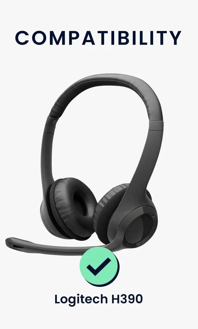 Alt view image 2 of 7 - Neoprene Headphone Case for H390 Cover Over-Ear Headset Storage Pouch - Soft Travel Carry Bag Black