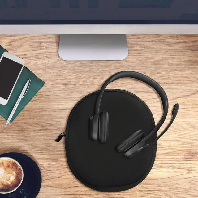 Alt view image 3 of 7 - Neoprene Headphone Case for H390 Cover Over-Ear Headset Storage Pouch - Soft Travel Carry Bag Black