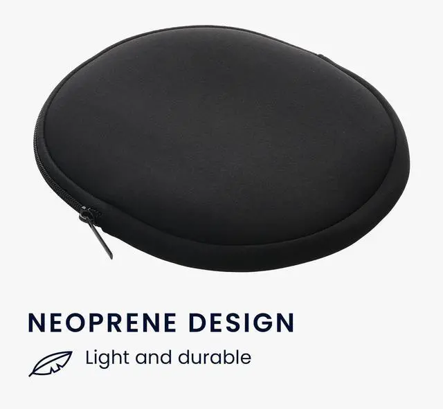 Alt view image 4 of 7 - Neoprene Headphone Case for H390 Cover Over-Ear Headset Storage Pouch - Soft Travel Carry Bag Black