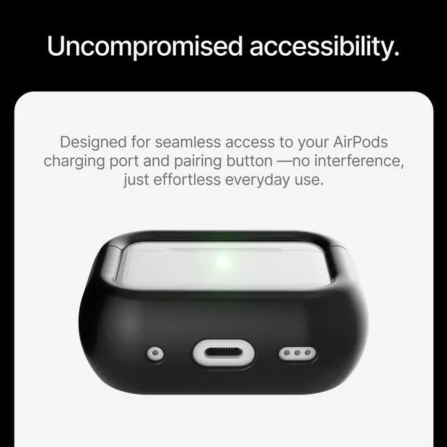 Alt view image 6 of 6 - Compatible with AirPods Pro Case (2024), Minimalist Protective Shock Absorption Aluminum Shells + Elastomer Inlays, Slide-On Fit Charging Case Cover