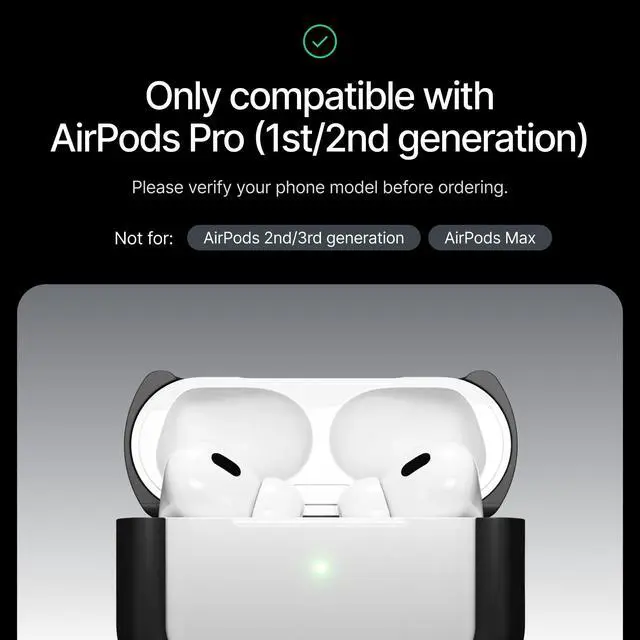 Alt view image 2 of 6 - Compatible with AirPods Pro Case (2024), Minimalist Protective Shock Absorption Aluminum Shells + Elastomer Inlays, Slide-On Fit Charging Case Cover