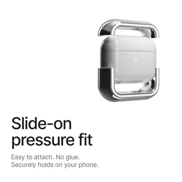 Alt view image 3 of 6 - Compatible with AirPods Pro Case (2024), Minimalist Protective Shock Absorption Aluminum Shells + Elastomer Inlays, Slide-On Fit Charging Case Cover