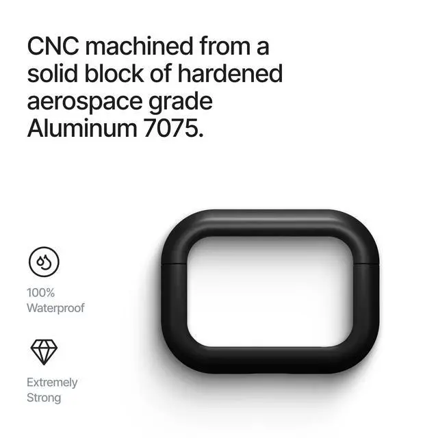 Alt view image 4 of 6 - Compatible with AirPods Pro Case (2024), Minimalist Protective Shock Absorption Aluminum Shells + Elastomer Inlays, Slide-On Fit Charging Case Cover