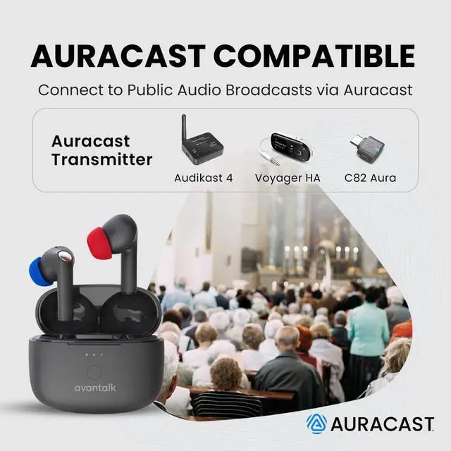 Alt view image 3 of 6 - Avantree Infinity NC - Auracast ANC Bluetooth Earbuds | LE Audio earbuds with active noise cancellation, aptX Adaptive, low latency, custom EQ app, and clear calls for TV, phone