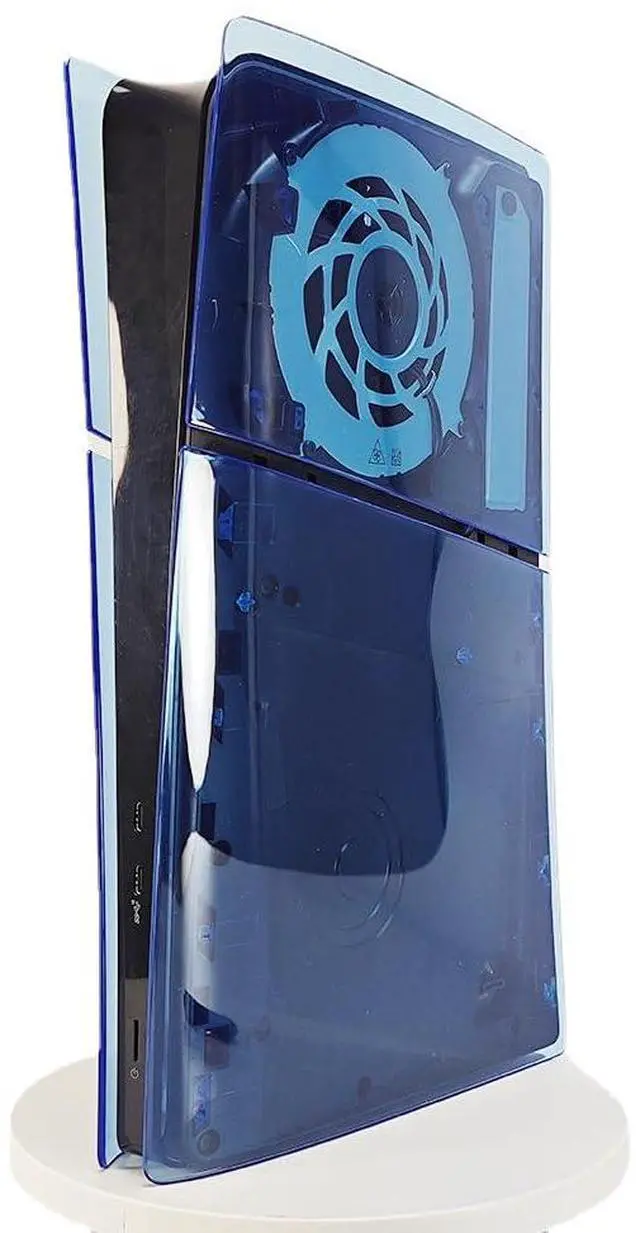 Main image of Transparent Cover Plates for PS5 Slim Console Disc Edition Faceplate Clear Replacement Shell (Transparency Blue)