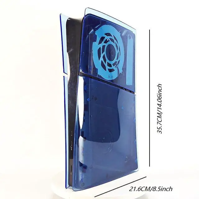 Alt view image 5 of 6 - Transparent Cover Plates for PS5 Slim Console Disc Edition Faceplate Clear Replacement Shell (Transparency Blue)
