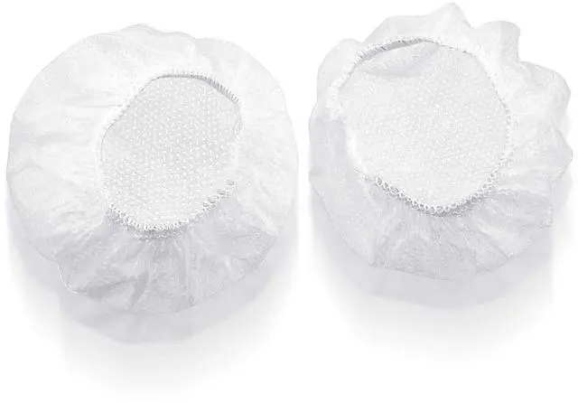 Alt view image 2 of 6 - 300 Pcs White Disposable Headphone Covers Non-Woven Sanitary Earpad Covers For Most On-Ear Headphones, 6.5 cm
