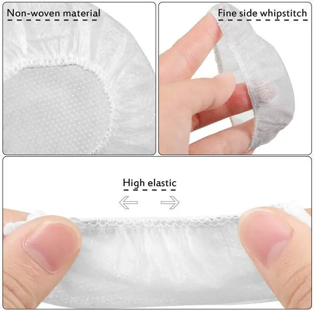 Alt view image 4 of 6 - 300 Pcs White Disposable Headphone Covers Non-Woven Sanitary Earpad Covers For Most On-Ear Headphones, 6.5 cm