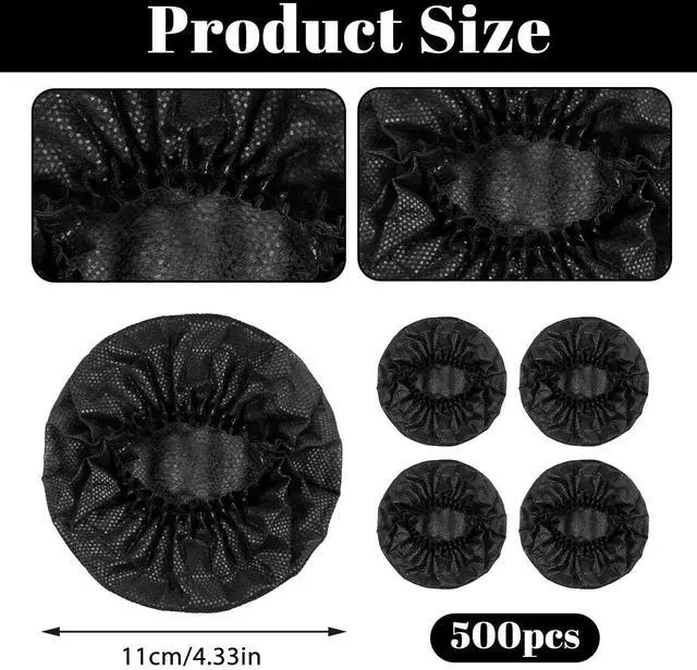 Alt view image 2 of 7 - 500 PCS Disposable Headphone Covers, 11 cm Headphone Covers Bulk Non-Woven Sanitary Fabric Earphone Cover for Libraries, Gyms, Electronics Stores, Learning, Sports and Gaming-Black