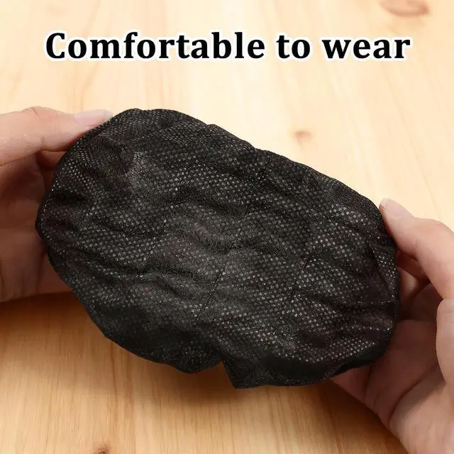 Alt view image 5 of 7 - 500 PCS Disposable Headphone Covers, 11 cm Headphone Covers Bulk Non-Woven Sanitary Fabric Earphone Cover for Libraries, Gyms, Electronics Stores, Learning, Sports and Gaming-Black