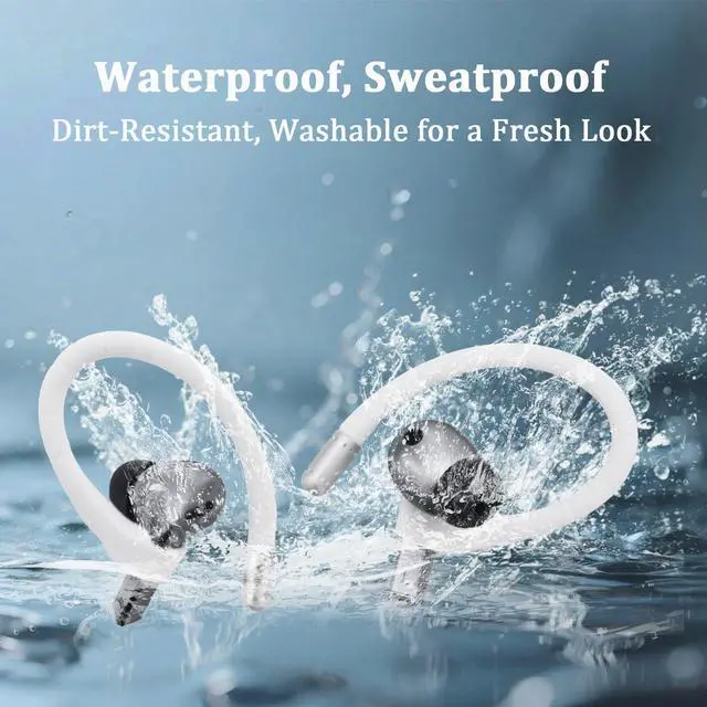 Alt view image 4 of 7 - Titanium Alloy Ear Hooks for Samsung Galaxy Buds 3 Pro & Buds 3 | Silicone Sports Ear Hooks with Anti-Lost Lanyard & 3in1 Cleaning Kit, Secure Fit for Running, Gym, Cycling & Workout, White