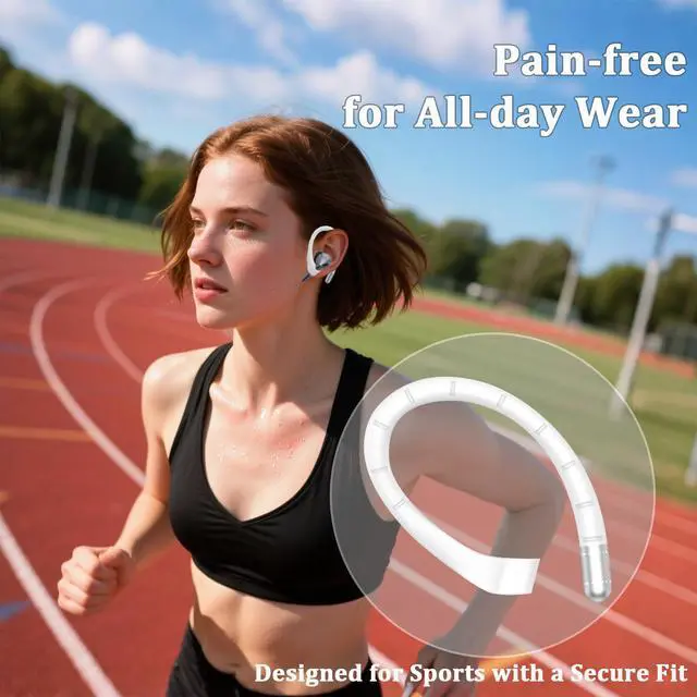 Alt view image 7 of 7 - Titanium Alloy Ear Hooks for Samsung Galaxy Buds 3 Pro & Buds 3 | Silicone Sports Ear Hooks with Anti-Lost Lanyard & 3in1 Cleaning Kit, Secure Fit for Running, Gym, Cycling & Workout, White