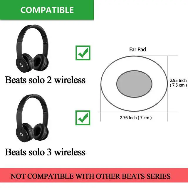 Alt view image 2 of 6 - Solo 2.0/3.0 Replacement Earpads, Memory Foam Ear Cushion Cover for Beats Solo 2.0/3.0 Wireless On Ear Headphones ONLY (Rose Gold)
