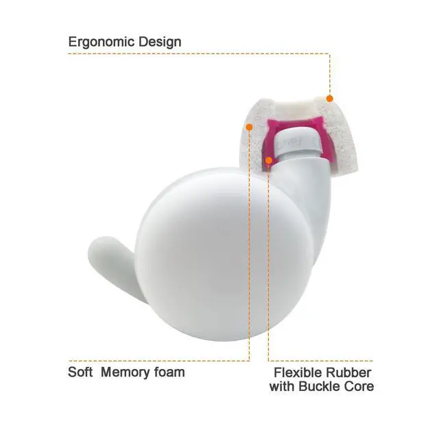 Alt view image 5 of 6 - Replacement Foam Eartips for Google Pixel Buds A-Series Earbuds | Not for Pixel Buds Pro/Pro 2, Extra Small Memory Foam Tips, Fit in Charging Case, 3 Pairs, White/Gray