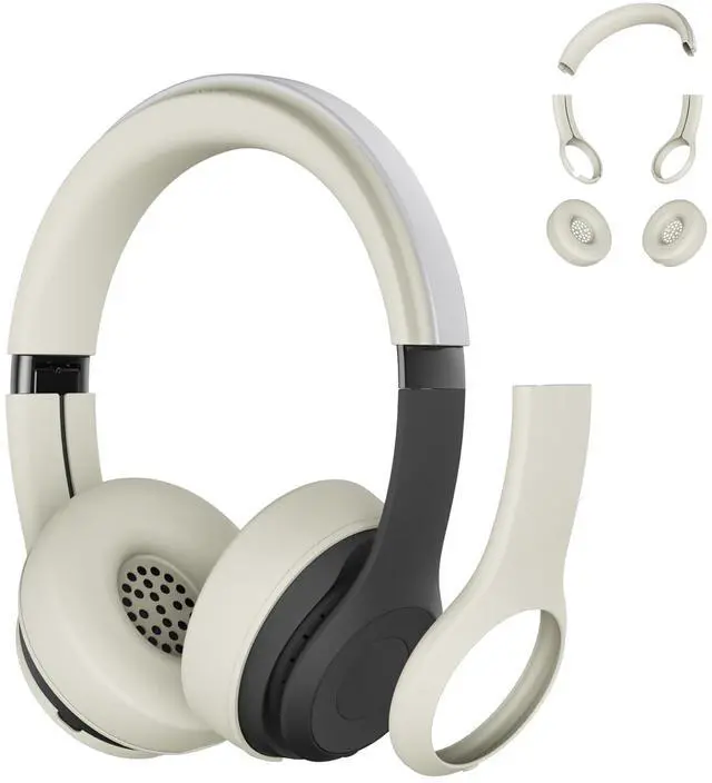 Main image of 3 in 1 Silicone Protective Cover Compatible with Beats Solo 4 Headphones,Anti-Scratch Shockproof Earpads Cover/Shell Cover/Headband Cover,Soft Silicone Protector Accessories (Beige)
