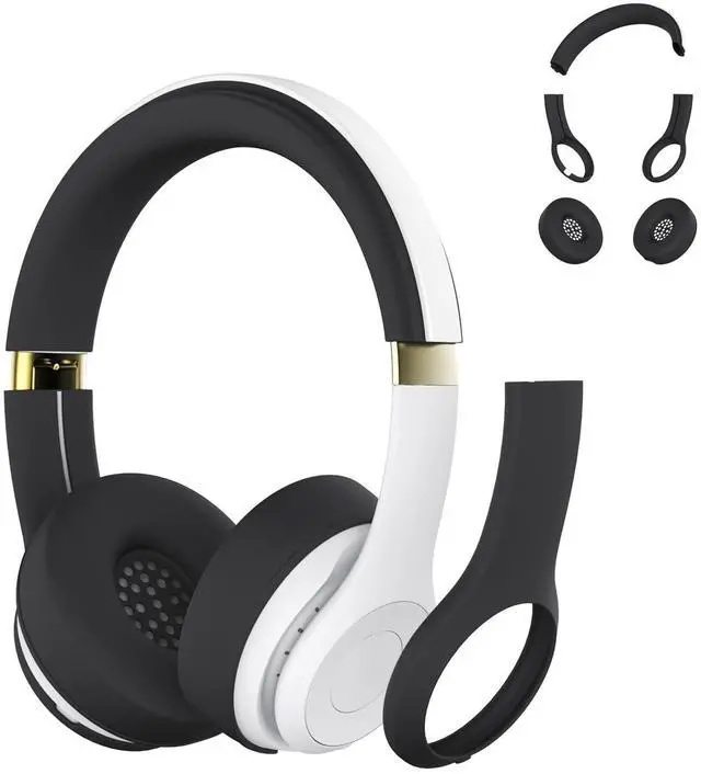 Main image of 3 in 1 Silicone Protective Cover Compatible with Beats Solo 4 Headphones,Anti-Scratch Shockproof Earpads Cover/Shell Cover/Headband Cover,Soft Silicone Protector Accessories (Black)