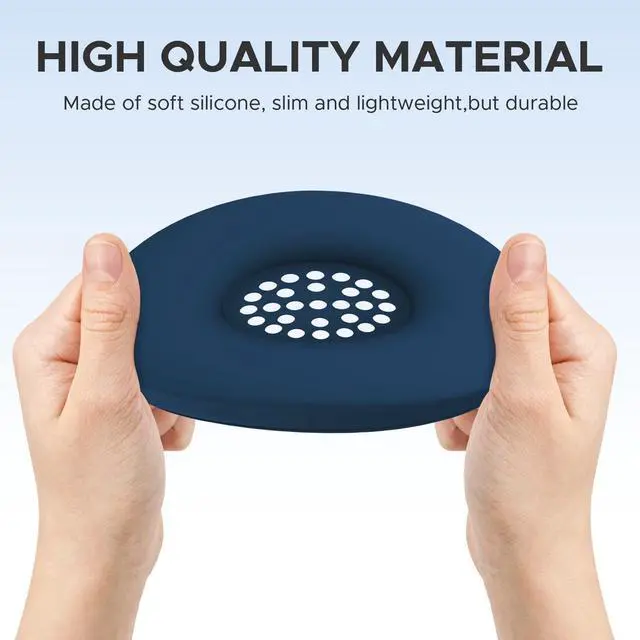 Alt view image 6 of 7 - 3 in 1 Silicone Protective Cover Compatible with Beats Solo 4 Headphones,Anti-Scratch Shockproof Earpads Cover/Shell Cover/Headband Cover,Soft Silicone Protector Accessories (Deep Blue)