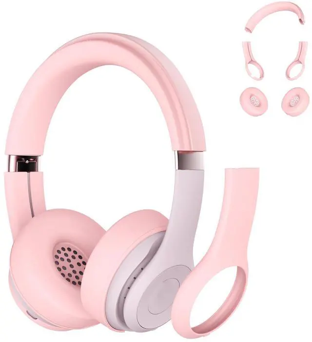 Main image of 3 in 1 Silicone Protective Cover Compatible with Beats Solo 4 Headphones,Anti-Scratch Shockproof Earpads Cover/Shell Cover/Headband Cover,Soft Silicone Protector Accessories (Pink)