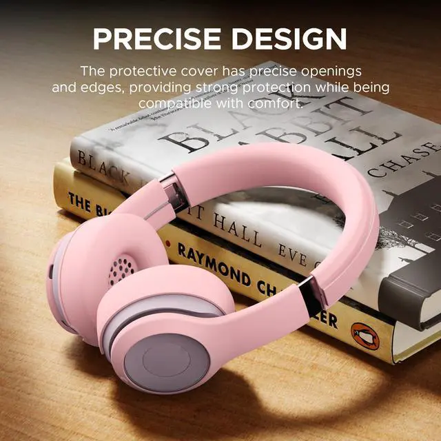 Alt view image 5 of 7 - 3 in 1 Silicone Protective Cover Compatible with Beats Solo 4 Headphones,Anti-Scratch Shockproof Earpads Cover/Shell Cover/Headband Cover,Soft Silicone Protector Accessories (Pink)