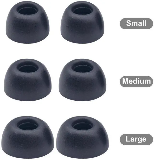 Alt view image 5 of 5 - Replacement Ear Tips for Bose New QuietComfort Ultra Earbuds | Memory Foam Tips, 3 Pairs (S/M/L) Black