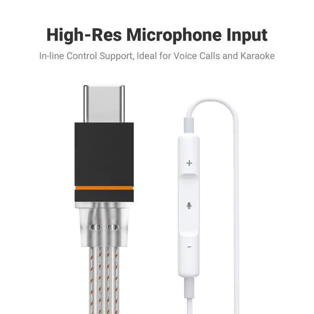 Alt view image 5 of 5 - D2 USB C to 3.5mm Audio Adapter Dongle, DAC Amp for IM4 Wired IEM Earbuds, Headphone Jack Adapter with Mic Support, Type C Male to 3.5mm Female, 32bit/384kHz