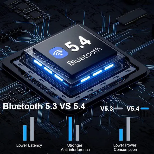 Alt view image 2 of 7 - Wireless Earbuds, Bluetooth 5.4 Headphones In Ear with 4 ENC Noise Cancelling Mic, 50H Playtime Bluetooth Earbuds Stereo Bass, IP7 Waterproof Sports Earphones, USB-C Charging Ear Buds for Android iOS