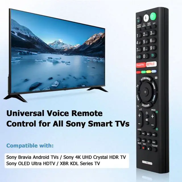 Alt view image 2 of 7 - Replacement Voice Remote Control for Sony Smart TVs (Bravia / 4K UHD/LED/LCD) Compatible with RMF-TX200U/201U/220U/310U/500U/520U/600U/611U/700C
