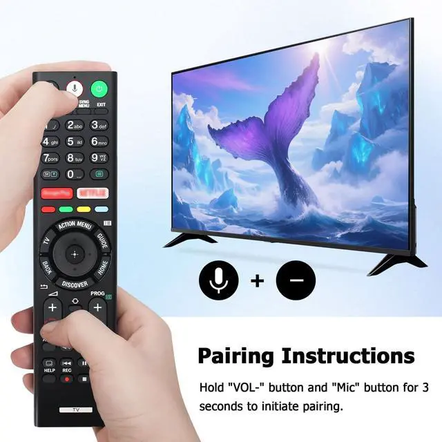 Alt view image 5 of 7 - Replacement Voice Remote Control for Sony Smart TVs (Bravia / 4K UHD/LED/LCD) Compatible with RMF-TX200U/201U/220U/310U/500U/520U/600U/611U/700C