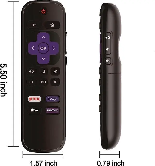 Alt view image 2 of 5 - OEM Replacement Remote Control fits for All Onn. Roku TV Smart 4K Ultra HDTV with 4 Shortcut APP Keys - Netflix, Disney Plus, Apple TV+, and HBO Max Buttons